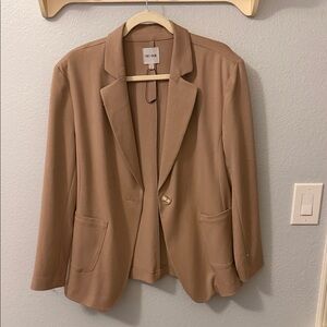 NIC+ZOE Camel Single-Button Blazer